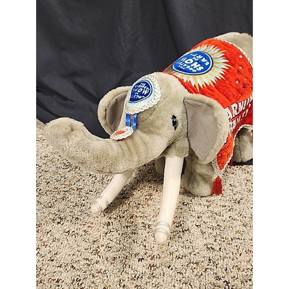VINTAGE RINGLING BROS BARNUM 136TH EDITION ELEPHANT PLUSH STUFFED CIRCUS ANIMAL - Picture 3 of 12